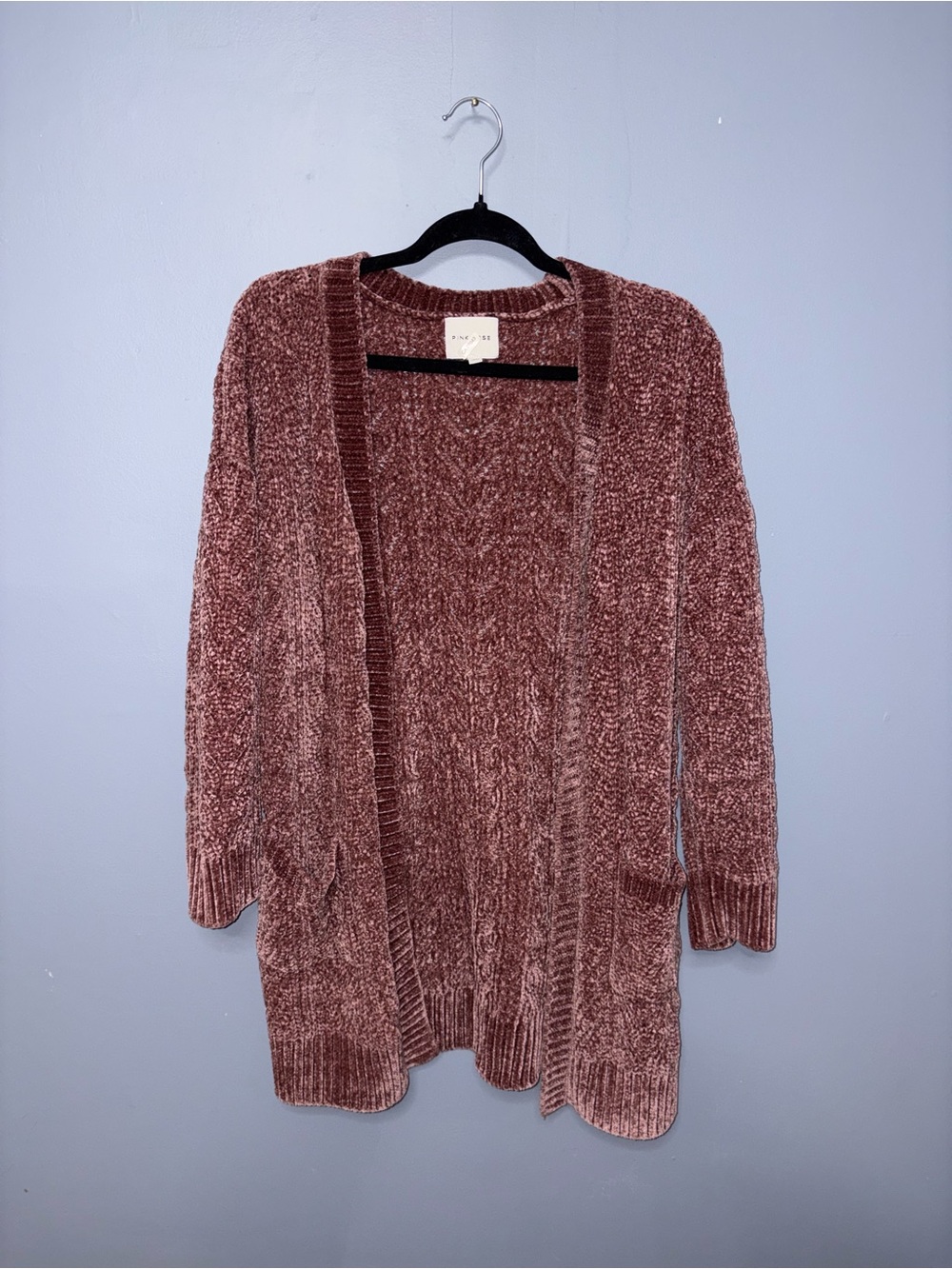 Pink Rose | Pink Knit Cardigan | Size Medium